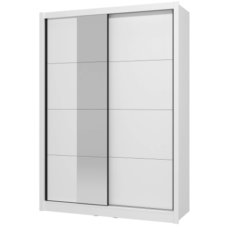Roupeiro ALBI (150cm) com espelho - Branco mate