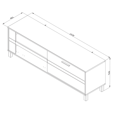 Móvel TV SHEFFIELD - Carvalho artesanato e caxemira