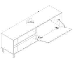 Móvel TV SHEFFIELD - Carvalho artesanato e caxemira