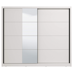 Roupeiro ALBI (245cm) com espelho - branco mate