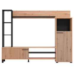 Estante TV RETIMNO - Carvalho artesanato e preto