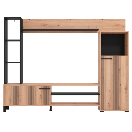 Estante TV RETIMNO - Carvalho artesanato e preto Estante TV RETIMNO - Carvalho artesanato e preto