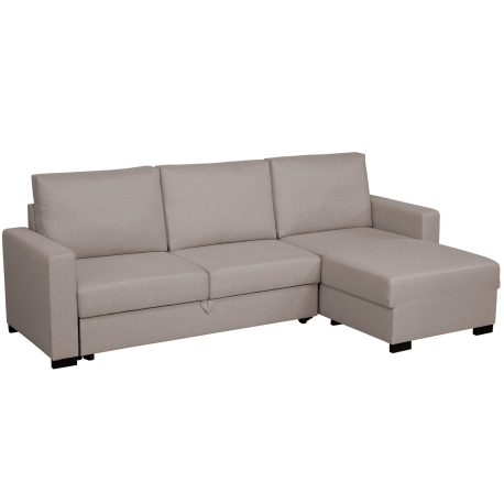 Sofá chaise longue reversível CONCORDIA com cama - Bege Sofá chaise longue reversível CONCORDIA com cama - Bege