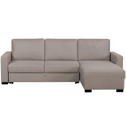 Sofá chaise longue reversível CONCORDIA com cama - Bege Sofá chaise longue reversível CONCORDIA com cama - Bege