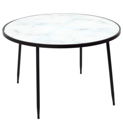 Mesa de centro FELICITY - Branco mármore e preto