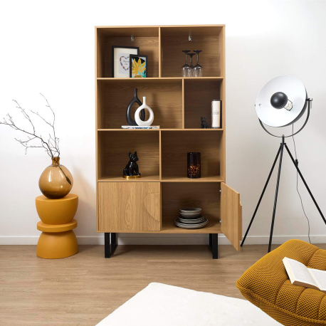 Estante CALYPSO com 2 portas e 3 prateleiras - Carvalho Estante CALYPSO com 2 portas e 3 prateleiras - Carvalho