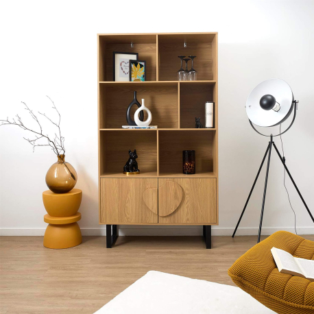 Estante CALYPSO com 2 portas e 3 prateleiras - Carvalho Estante CALYPSO com 2 portas e 3 prateleiras - Carvalho