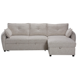 Sofá chaise longe ISADORA com cama e baú - Marfim - direita