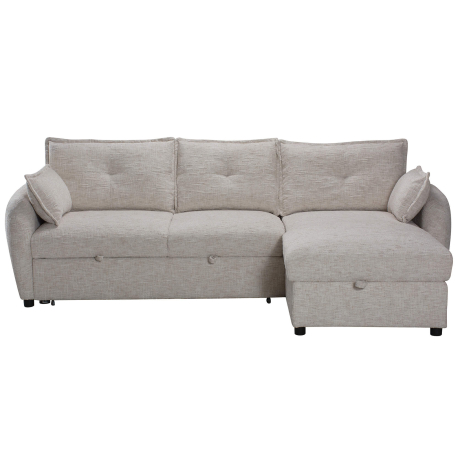 Sofá chaise longe ISADORA com cama e baú - Marfim - direita