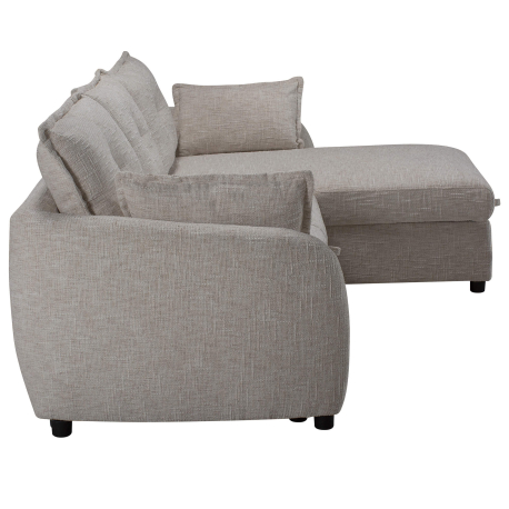 Sofá chaise longe ISADORA com cama e baú - Marfim - direita