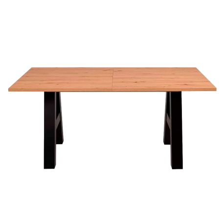Pack mesa extensível GRANADA + 6 cadeiras DALAS - Carvalho Artesanato e Preto Pack mesa extensível GRANADA + 6 cadeiras DALAS - Carvalho Artesanato e Preto