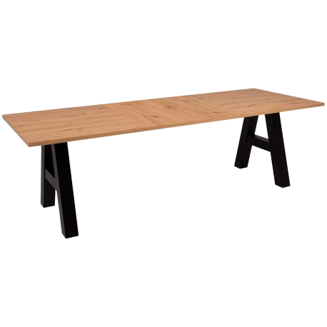 Pack mesa extensível GRANADA + 6 cadeiras DALAS - Carvalho Artesanato e Preto Pack mesa extensível GRANADA + 6 cadeiras DALAS - Carvalho Artesanato e Preto