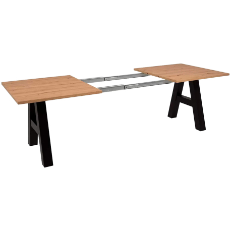 Pack mesa extensível GRANADA + 6 cadeiras DALAS - Carvalho Artesanato e Preto Pack mesa extensível GRANADA + 6 cadeiras DALAS - Carvalho Artesanato e Preto