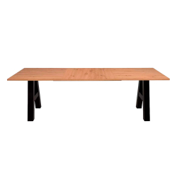 Pack mesa extensível GRANADA + 6 cadeiras DALAS - Carvalho Artesanato e Preto Pack mesa extensível GRANADA + 6 cadeiras DALAS - Carvalho Artesanato e Preto