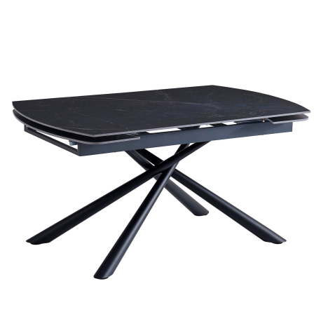 Pack mesa extensível MIA + 4 cadeiras RICKY - Preto e Cinzento Pack mesa extensível MIA + 4 cadeiras RICKY - Preto e Cinzento