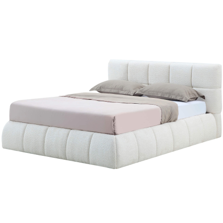 Pack cama de casal elevatória NEWCASTLE + colchão NEW PALACIO - branco teddy 140cm Pack cama de casal elevatória NEWCASTLE + colchão NEW PALACIO - branco teddy 140cm