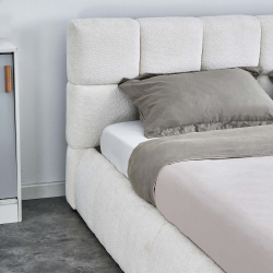 Pack cama de casal elevatória NEWCASTLE + colchão NEW PALACIO - branco teddy 140cm Pack cama de casal elevatória NEWCASTLE + colchão NEW PALACIO - branco teddy 140cm