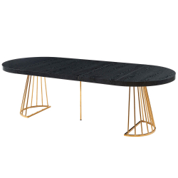 Pack mesa extensível CECILE + 4 cadeiras LINDA - branco e preto Pack mesa extensível CECILE + 4 cadeiras LINDA - branco e preto