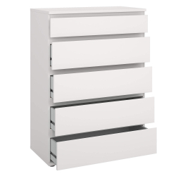 Cómoda alta NEW MATRIX II com 5 gavetas - branco Cómoda alta NEW MATRIX II com 5 gavetas - branco