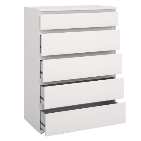Cómoda alta NEW MATRIX II com 5 gavetas - branco Cómoda alta NEW MATRIX II com 5 gavetas - branco