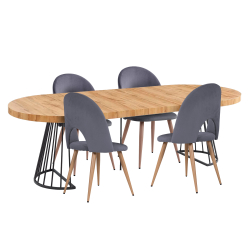 Pack mesa extensível CECILE + 4 cadeiras CANDY - Table and Chair Sets