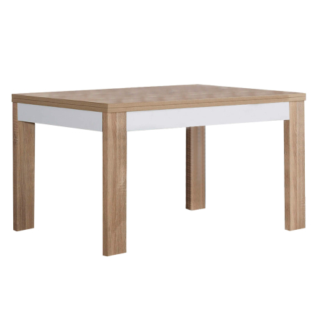 Pack mesa extensível PARIS + 4 cadeiras JULE - Carvalho Natura e Branco