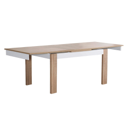 Pack mesa extensível PARIS + 4 cadeiras JULE - Carvalho Natura e Branco