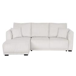Sofá chaise longue MARTE com cama e baú Esquerda, Cor - Branco gelo
