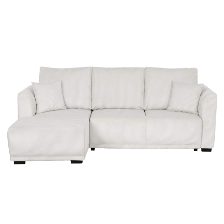 Sofá chaise longue MARTE com cama e baú Esquerda, Cor - Branco gelo