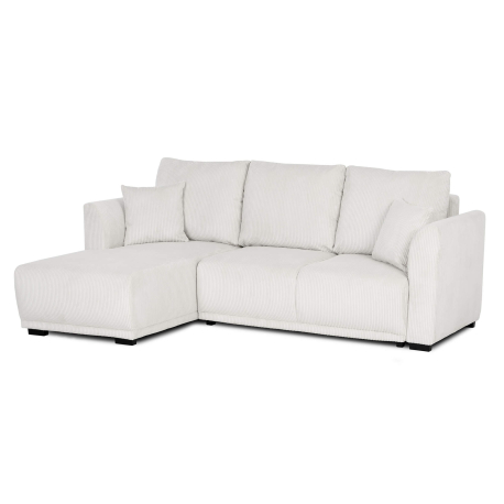 Sofá chaise longue MARTE com cama e baú Esquerda, Cor - Branco gelo