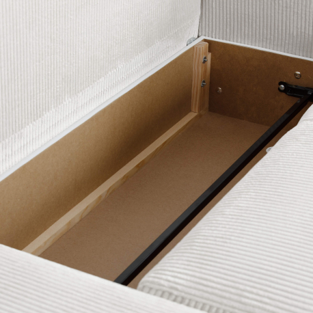 Sofá chaise longue MARTE com cama e baú Esquerda, Cor - Branco gelo