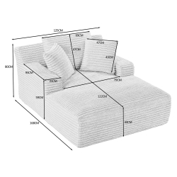 Sofás POP UP! Sofá chaise longue CHAYSE embalado a vácuo - Branco gelo