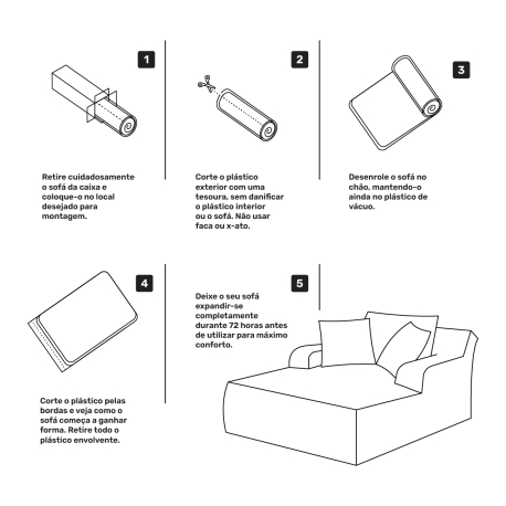 Sofá Comprimido CHAYSE - Sofas with Chaise Longue