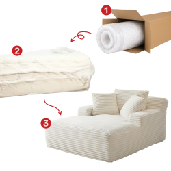 Sofás POP UP! Sofá chaise longue CHAYSE embalado a vácuo - Branco gelo