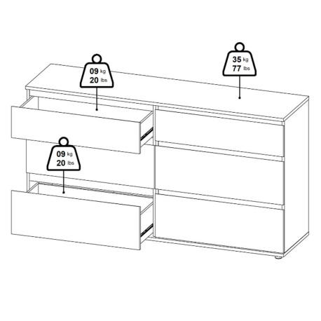 Cómoda NEW MATRIX II com 6 gavetas - Storage furniture