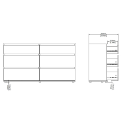 Cómoda NEW MATRIX II com 6 gavetas - Storage furniture