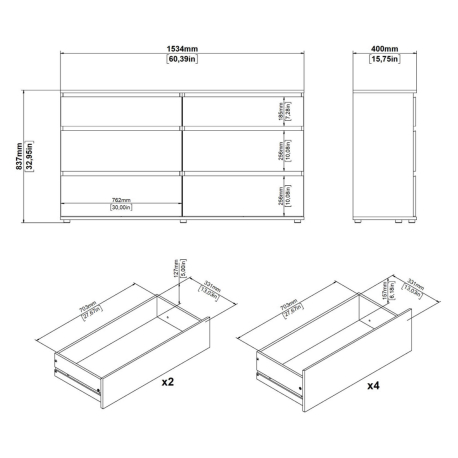 Cómoda NEW MATRIX II com 6 gavetas - Storage furniture