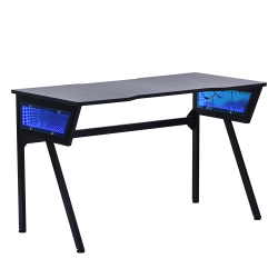 Secretária gamer FLASH com LED - preto