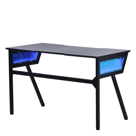 Secretária gamer FLASH com LED - preto