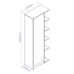 Sapateira MARK com 1 porta e 5 prateleiras - Shoe storage Sapateira MARK com 1 porta e 5 prateleiras - Shoe storage