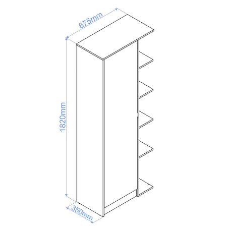 Sapateira MARK com 1 porta e 5 prateleiras - Shoe storage Sapateira MARK com 1 porta e 5 prateleiras - Shoe storage