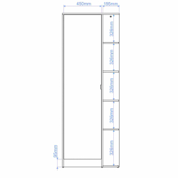 Sapateira MARK com 1 porta e 5 prateleiras - Shoe storage Sapateira MARK com 1 porta e 5 prateleiras - Shoe storage