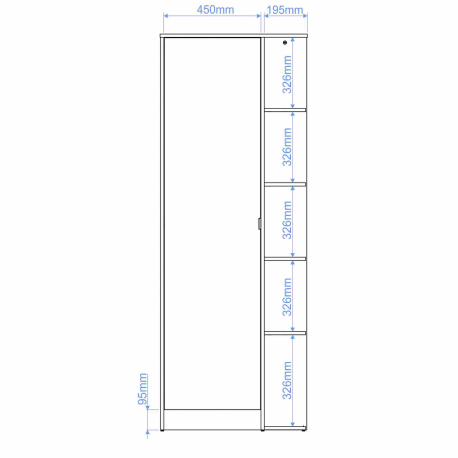 Sapateira MARK com 1 porta e 5 prateleiras - Shoe storage Sapateira MARK com 1 porta e 5 prateleiras - Shoe storage
