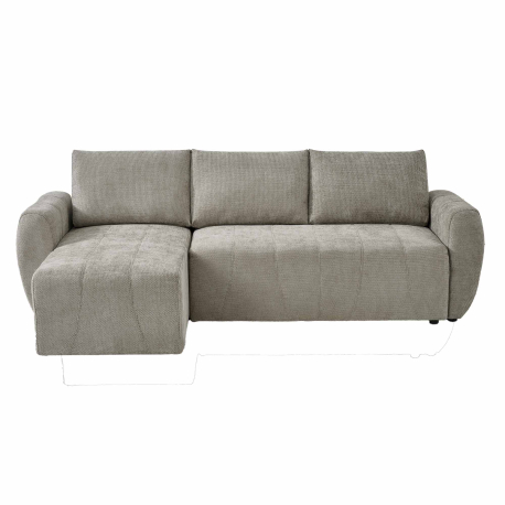 Sofá chaise longue reversível MOLITA com cama e baú -Bege acinzentado Sofá chaise longue reversível MOLITA com cama e baú -Bege acinzentado