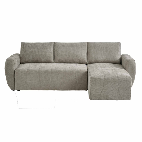 Sofá chaise longue reversível MOLITA com cama e baú -Bege acinzentado Sofá chaise longue reversível MOLITA com cama e baú -Bege acinzentado
