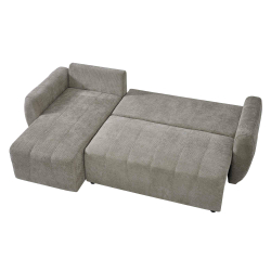 Sofá chaise longue reversível MOLITA com cama e baú -Bege acinzentado Sofá chaise longue reversível MOLITA com cama e baú -Bege acinzentado