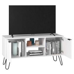 362520 - Móvel TV CASSIE com 2 portas - Branco e Preto 362520 - Móvel TV CASSIE com 2 portas - Branco e Preto