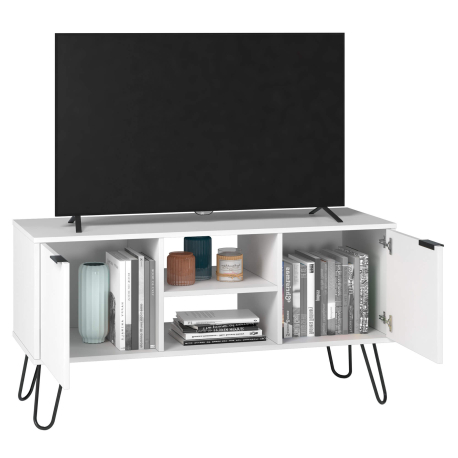 362520 - Móvel TV CASSIE com 2 portas - Branco e Preto 362520 - Móvel TV CASSIE com 2 portas - Branco e Preto