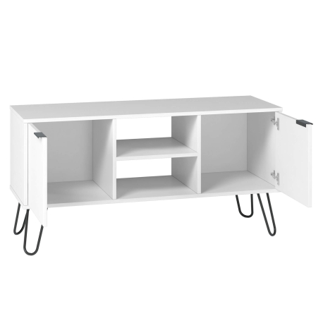 362520 - Móvel TV CASSIE com 2 portas - Branco e Preto 362520 - Móvel TV CASSIE com 2 portas - Branco e Preto