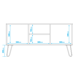 362520 - Móvel TV CASSIE com 2 portas - Branco e Preto 362520 - Móvel TV CASSIE com 2 portas - Branco e Preto
